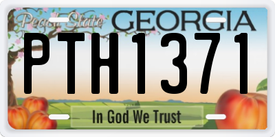 GA license plate PTH1371