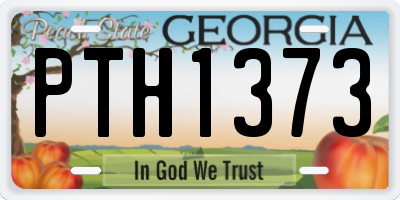 GA license plate PTH1373