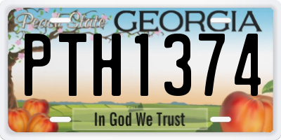 GA license plate PTH1374