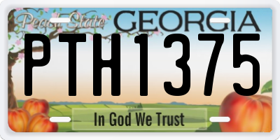 GA license plate PTH1375