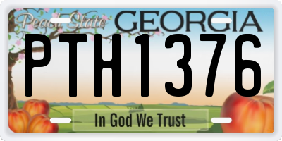 GA license plate PTH1376