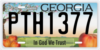 GA license plate PTH1377