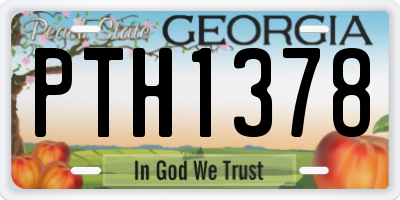 GA license plate PTH1378