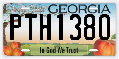 GA license plate PTH1380