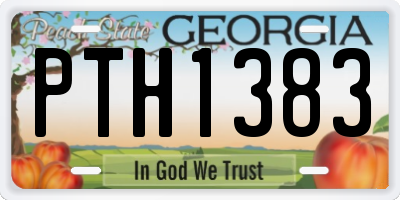 GA license plate PTH1383