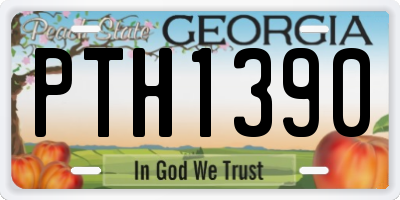 GA license plate PTH1390