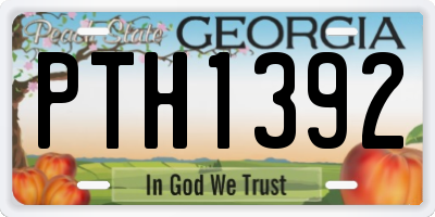 GA license plate PTH1392