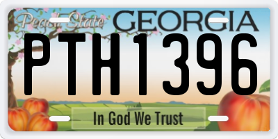 GA license plate PTH1396
