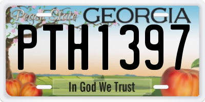 GA license plate PTH1397