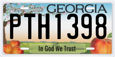 GA license plate PTH1398