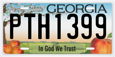 GA license plate PTH1399