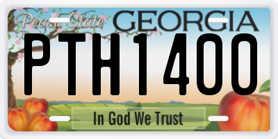 GA license plate PTH1400