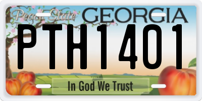 GA license plate PTH1401