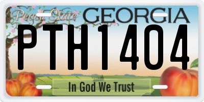 GA license plate PTH1404
