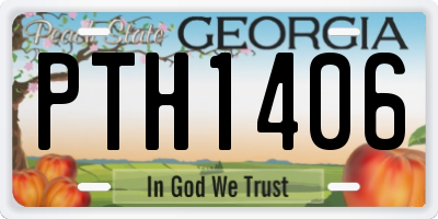 GA license plate PTH1406