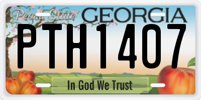 GA license plate PTH1407