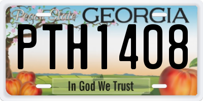 GA license plate PTH1408