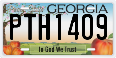 GA license plate PTH1409