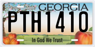 GA license plate PTH1410