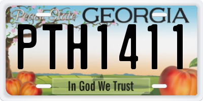GA license plate PTH1411