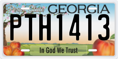 GA license plate PTH1413