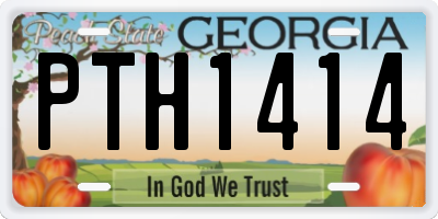 GA license plate PTH1414