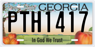 GA license plate PTH1417