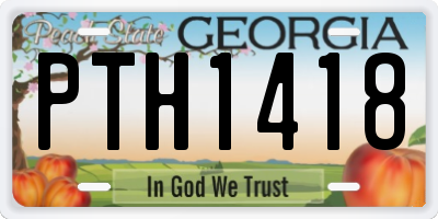 GA license plate PTH1418