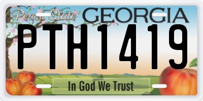 GA license plate PTH1419