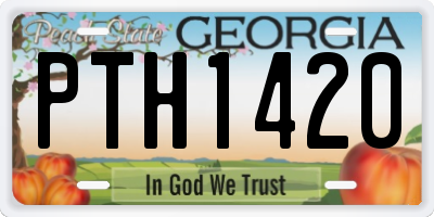 GA license plate PTH1420