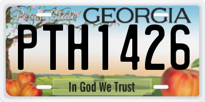 GA license plate PTH1426
