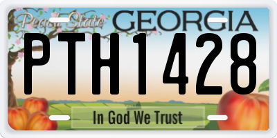 GA license plate PTH1428
