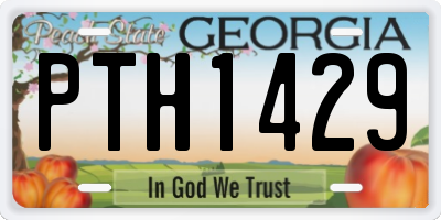 GA license plate PTH1429