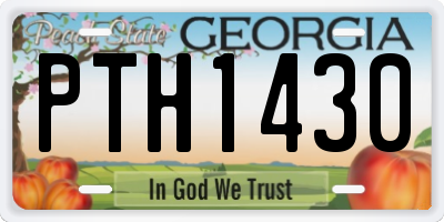 GA license plate PTH1430