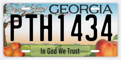 GA license plate PTH1434