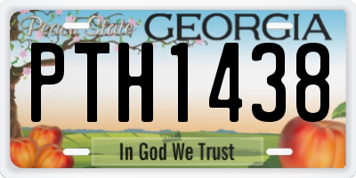 GA license plate PTH1438