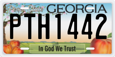 GA license plate PTH1442
