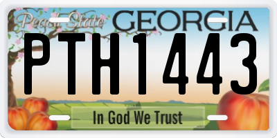 GA license plate PTH1443