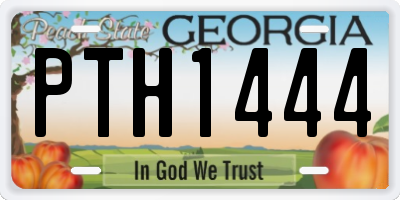 GA license plate PTH1444