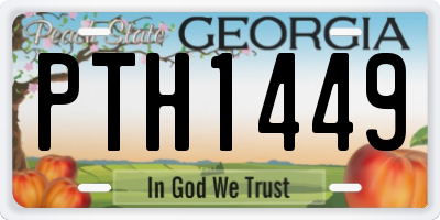 GA license plate PTH1449