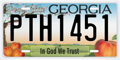 GA license plate PTH1451