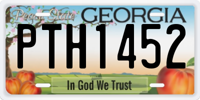 GA license plate PTH1452