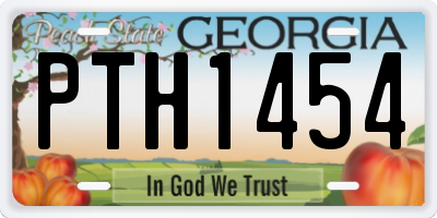 GA license plate PTH1454