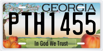 GA license plate PTH1455