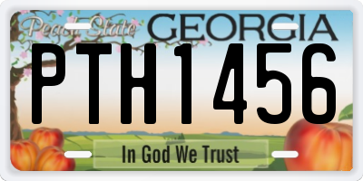 GA license plate PTH1456