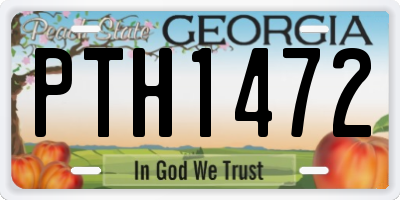 GA license plate PTH1472