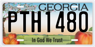 GA license plate PTH1480