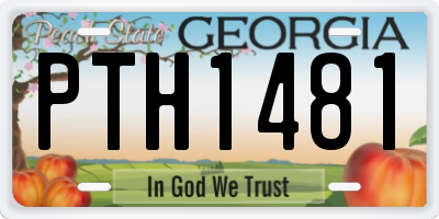 GA license plate PTH1481