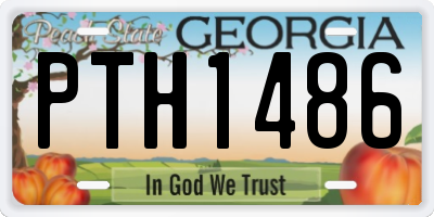 GA license plate PTH1486