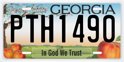 GA license plate PTH1490